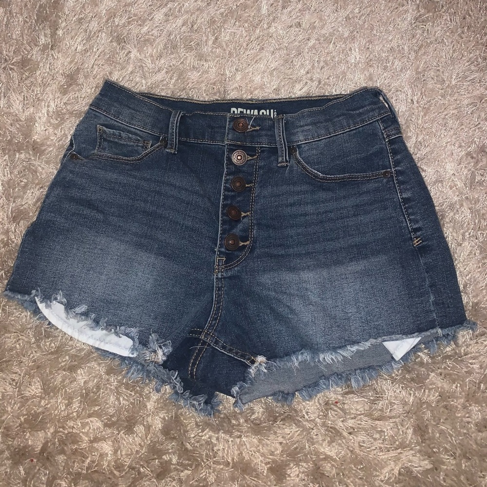Button up jean shorts